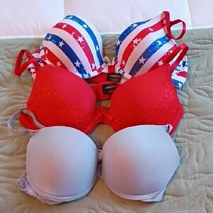 Stylish Women's Intimates Set - Red, Blue, and Gray